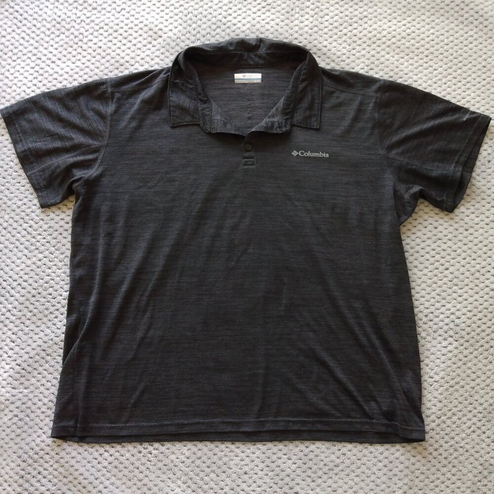 Columbia Men's Short Sleeve Dark Gray Omni Freeze Polo Shirt Size XL